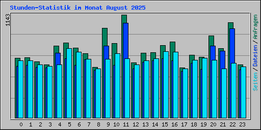 Stunden-Statistik im Monat August 2025